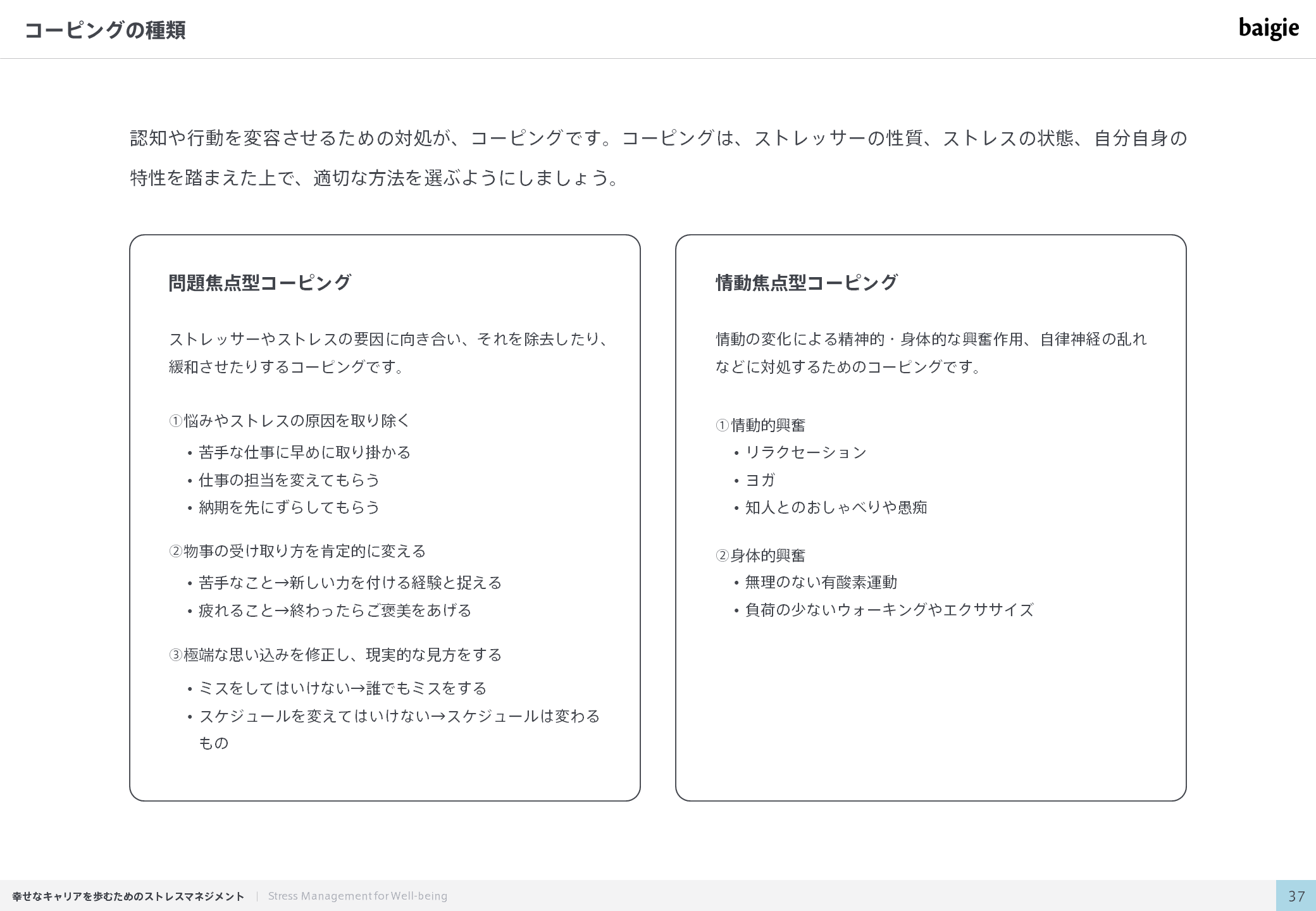 コーピングの種類