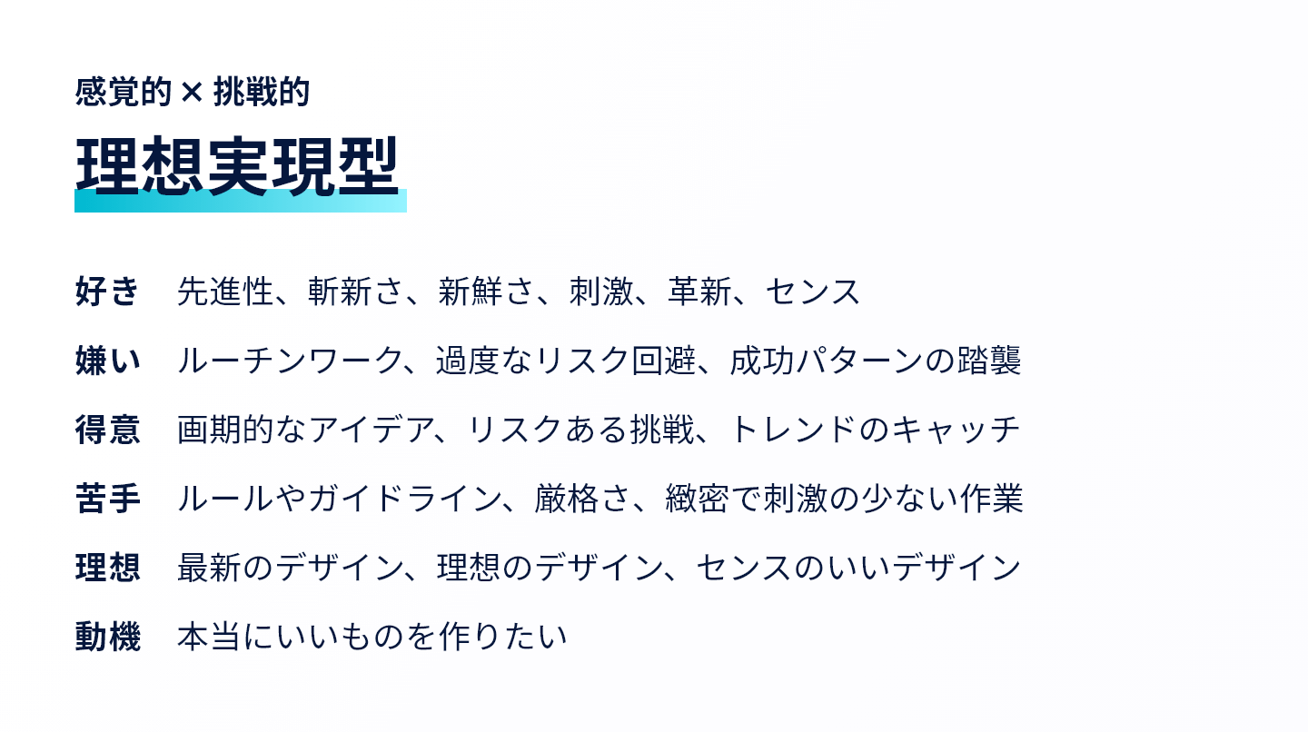 理想実現型の特徴