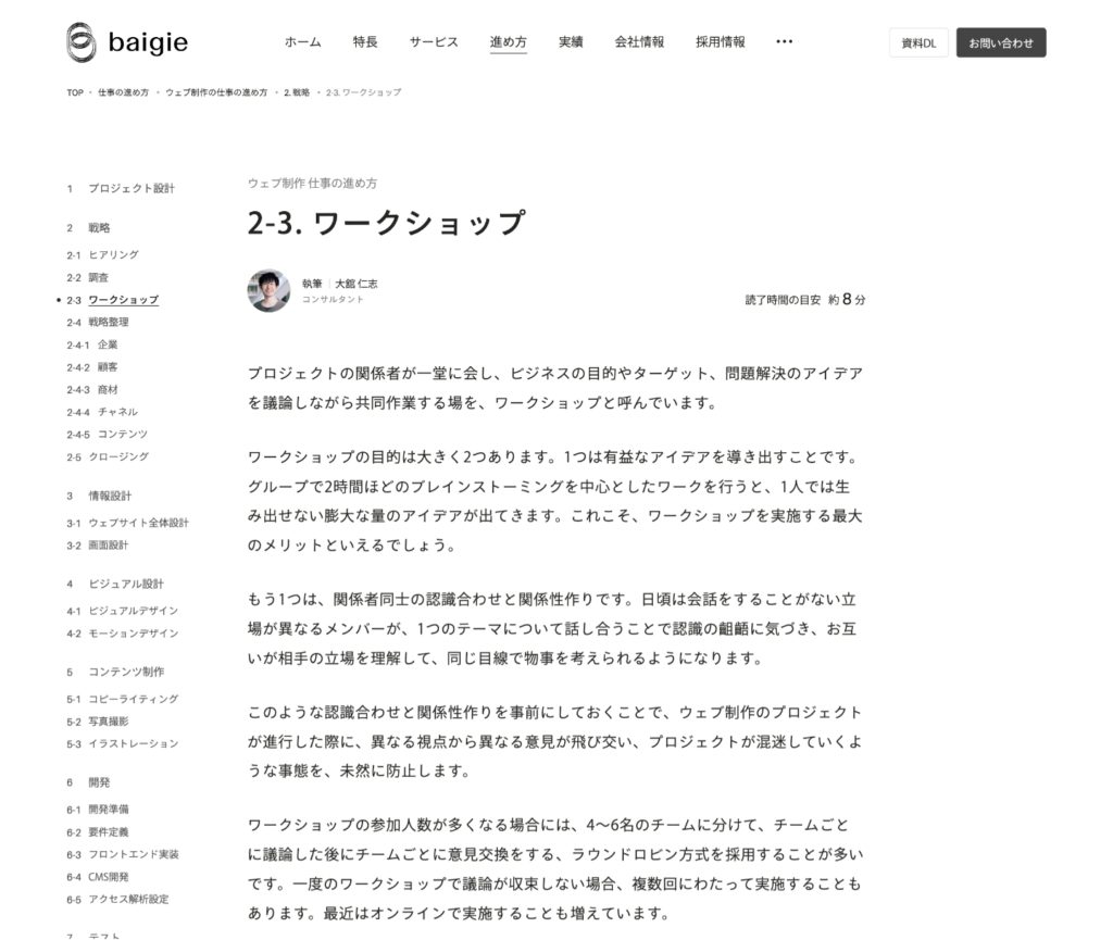 記事ページの工夫