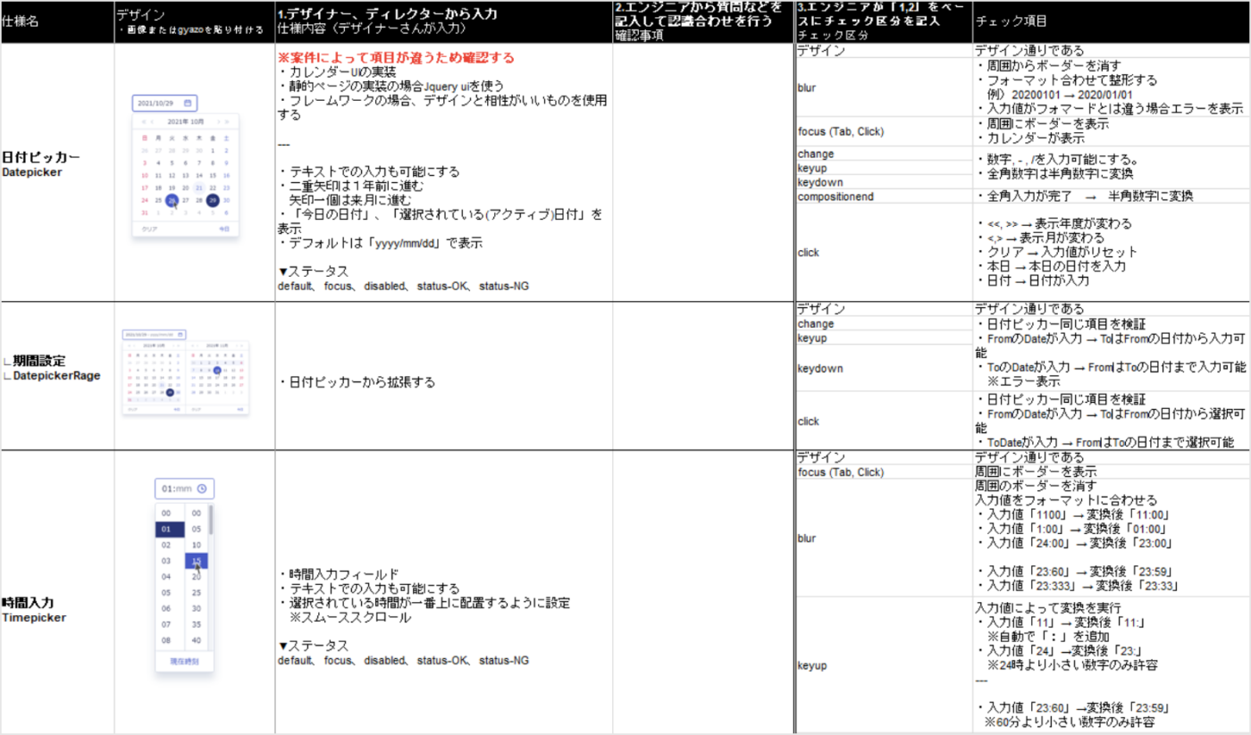 仕様連携シート